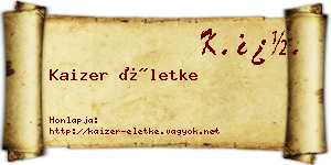 Kaizer Életke névjegykártya
